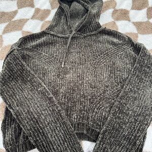 Garage Oh So Soft Olive Green Hoody Crop top XS